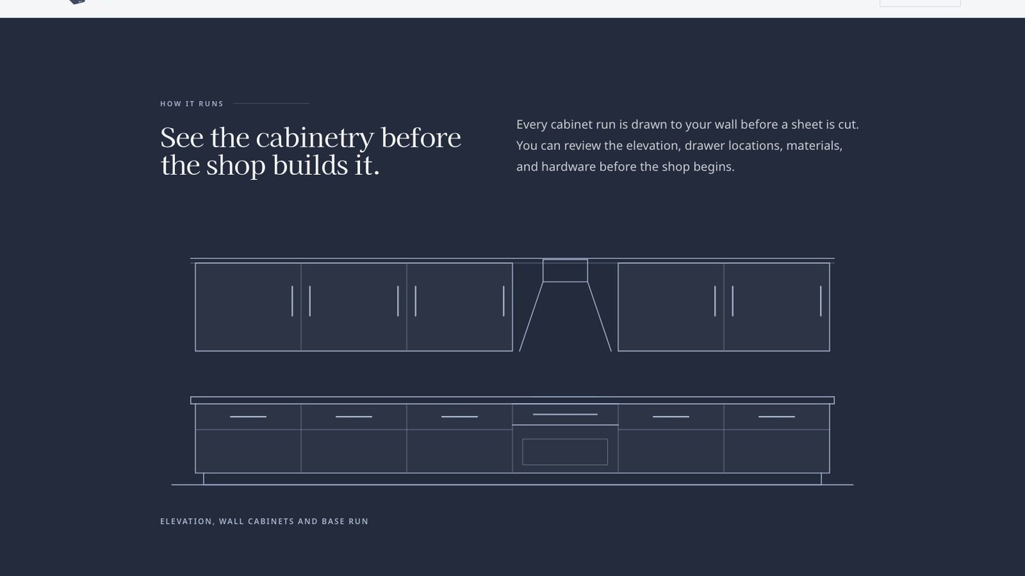 The process section of the new homepage