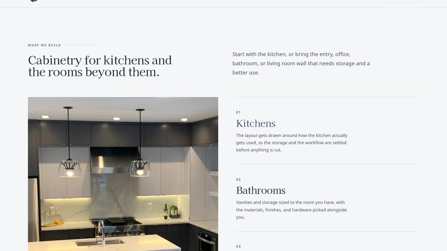 The rooms section of the new homepage